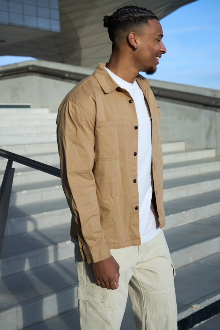 Chemise épaisse camel