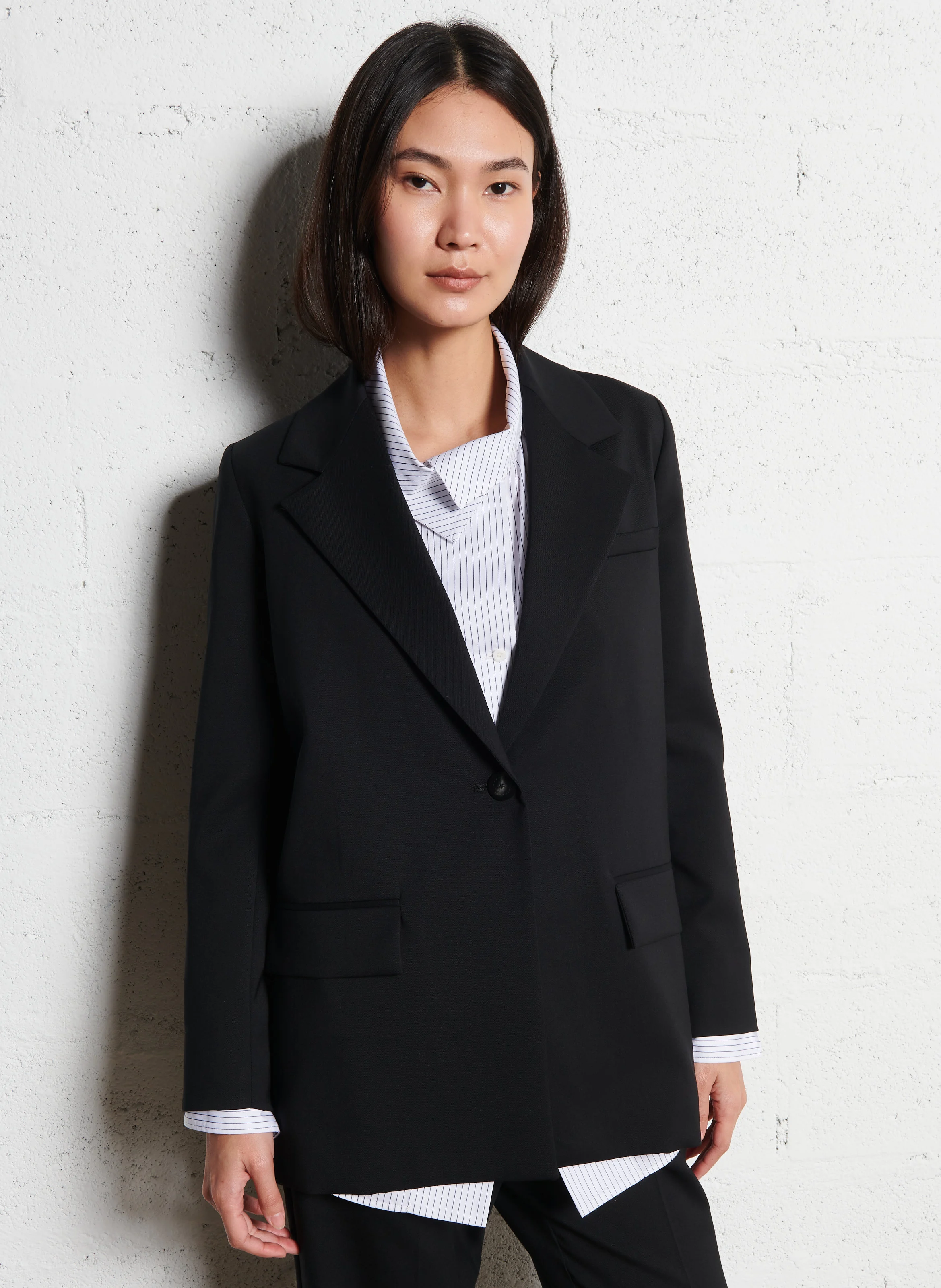 NORTON - Veste col tailleur en laine vierge| Noir