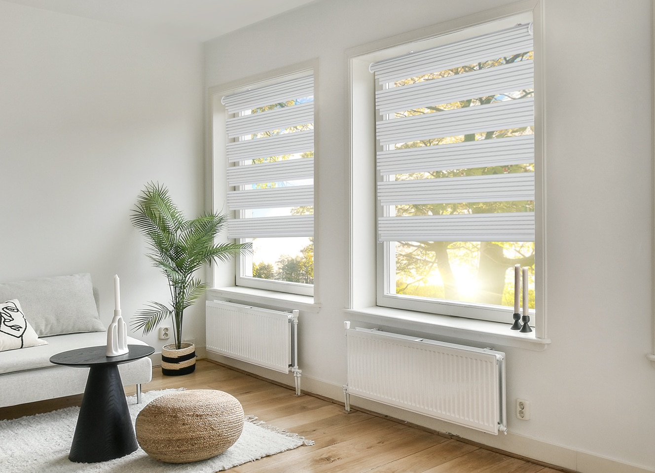 my home Doppelrollo »TIMELI« Lichtschutz Sichtschutz ohne Bohren freihängend Klemmfix-Doppelrollo, NEUHEIT!