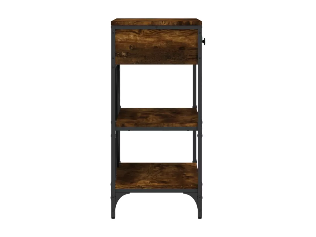 Table console chêne fumé 75x34,5x75 cm bois d'ingénierie