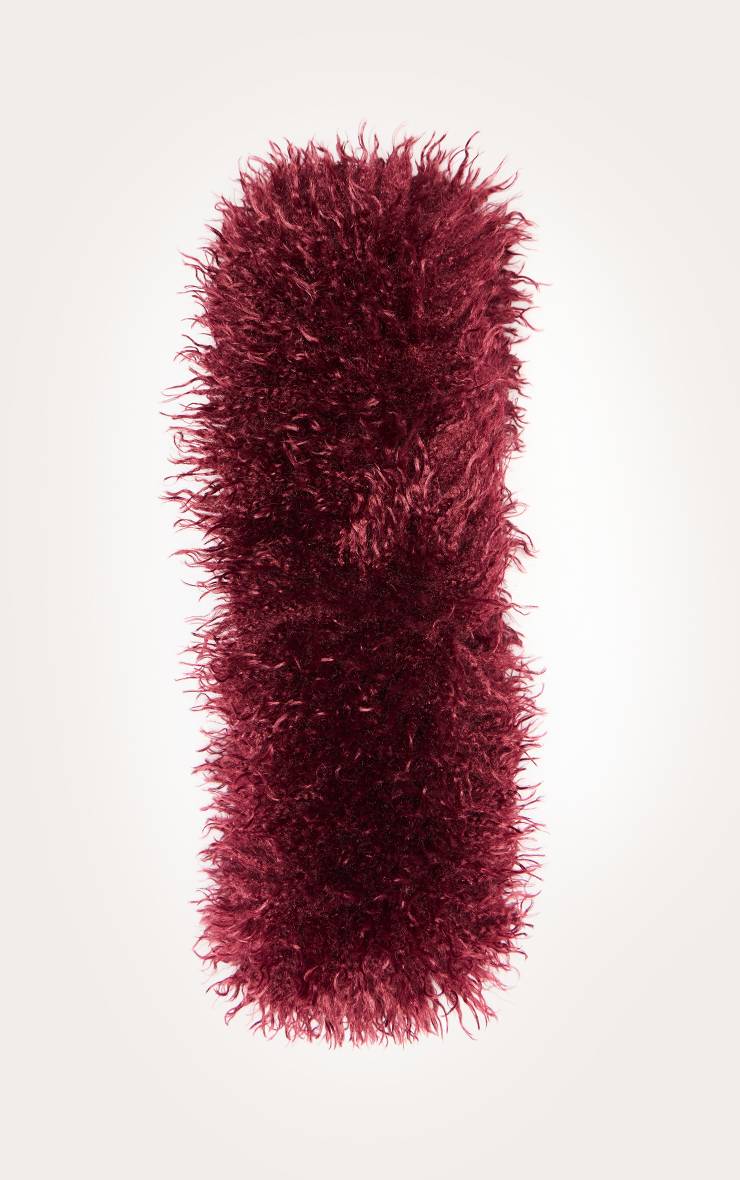 Rouge Bordeaux Écharpe En Synthétique Shaggy