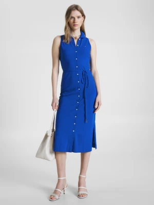 Vestido polo midi justo sem mangas