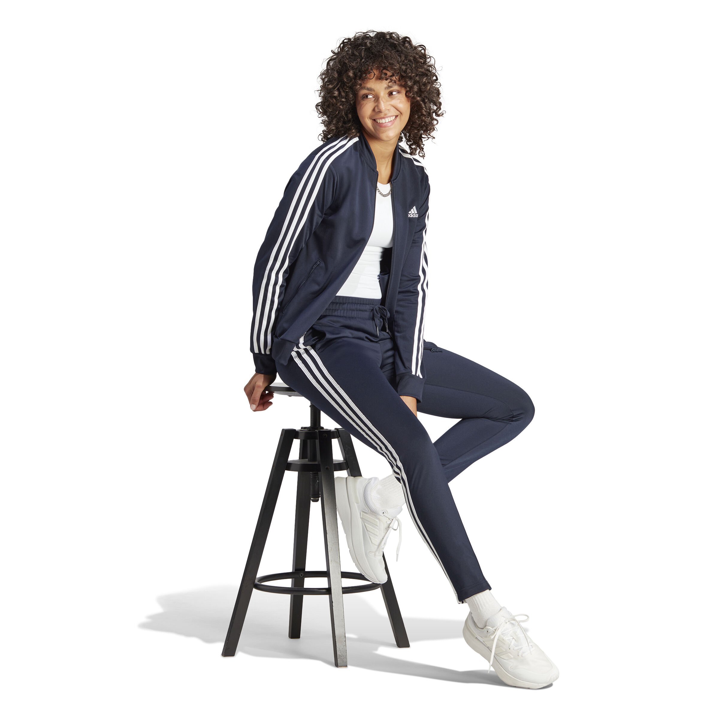 adidas 8 Stripes Survêtement Femmes - Bleu Foncé , Blanc