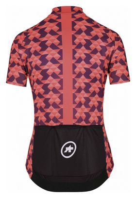 Maillot Manches Courtes Femme Assos Fastlane Diamond Crazy Rouge