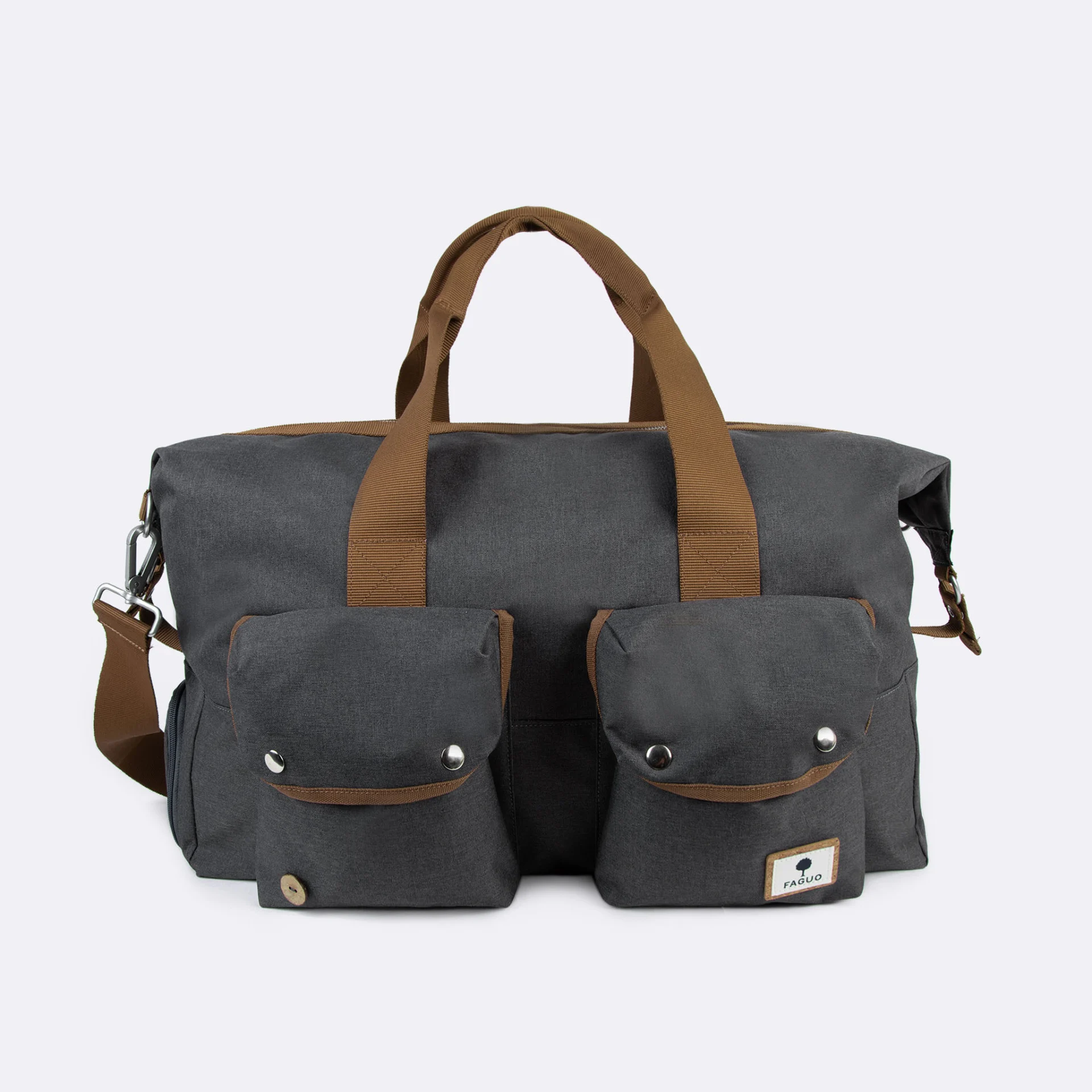 Sac weekend gris vegan polyester recyclé - modèle sac weekend