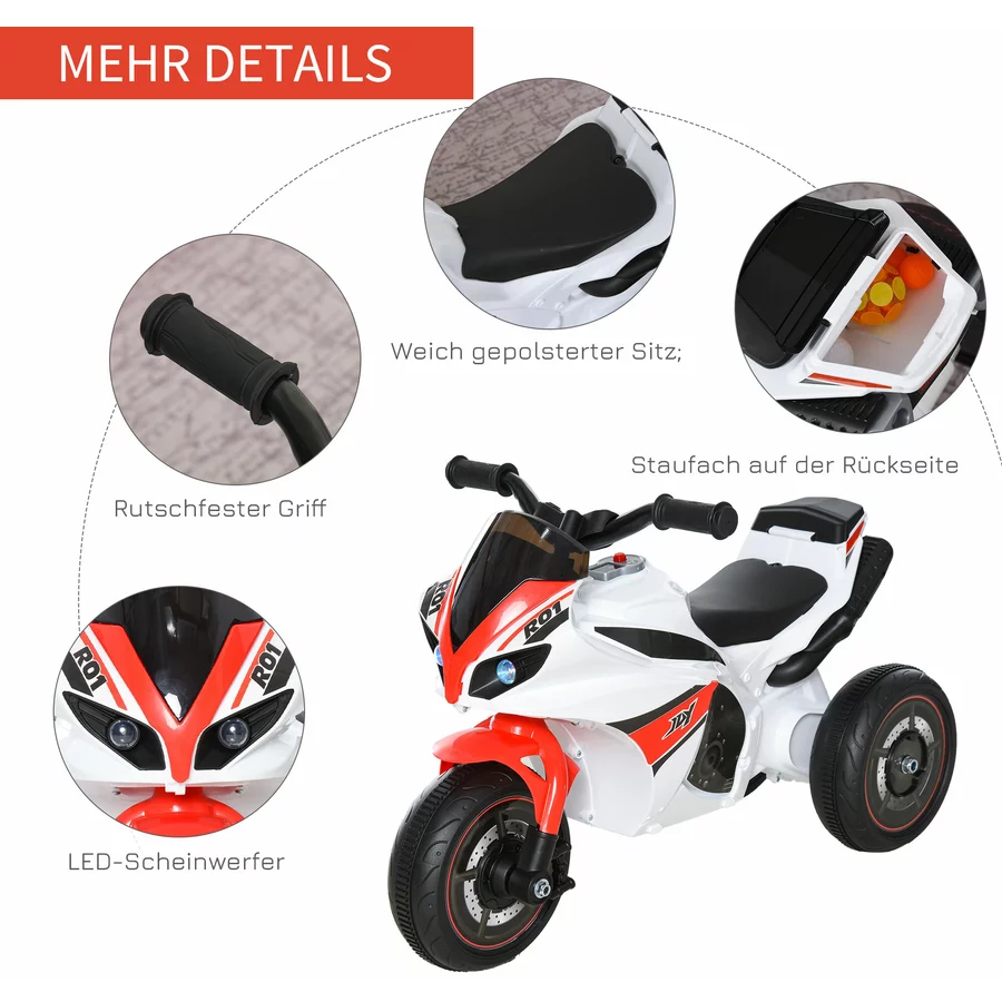HOMCOM Rutscherfahrzeug als Motorrad weiß