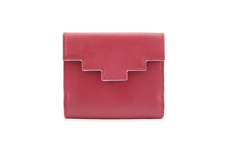 Stair wallet dark red Saffiano