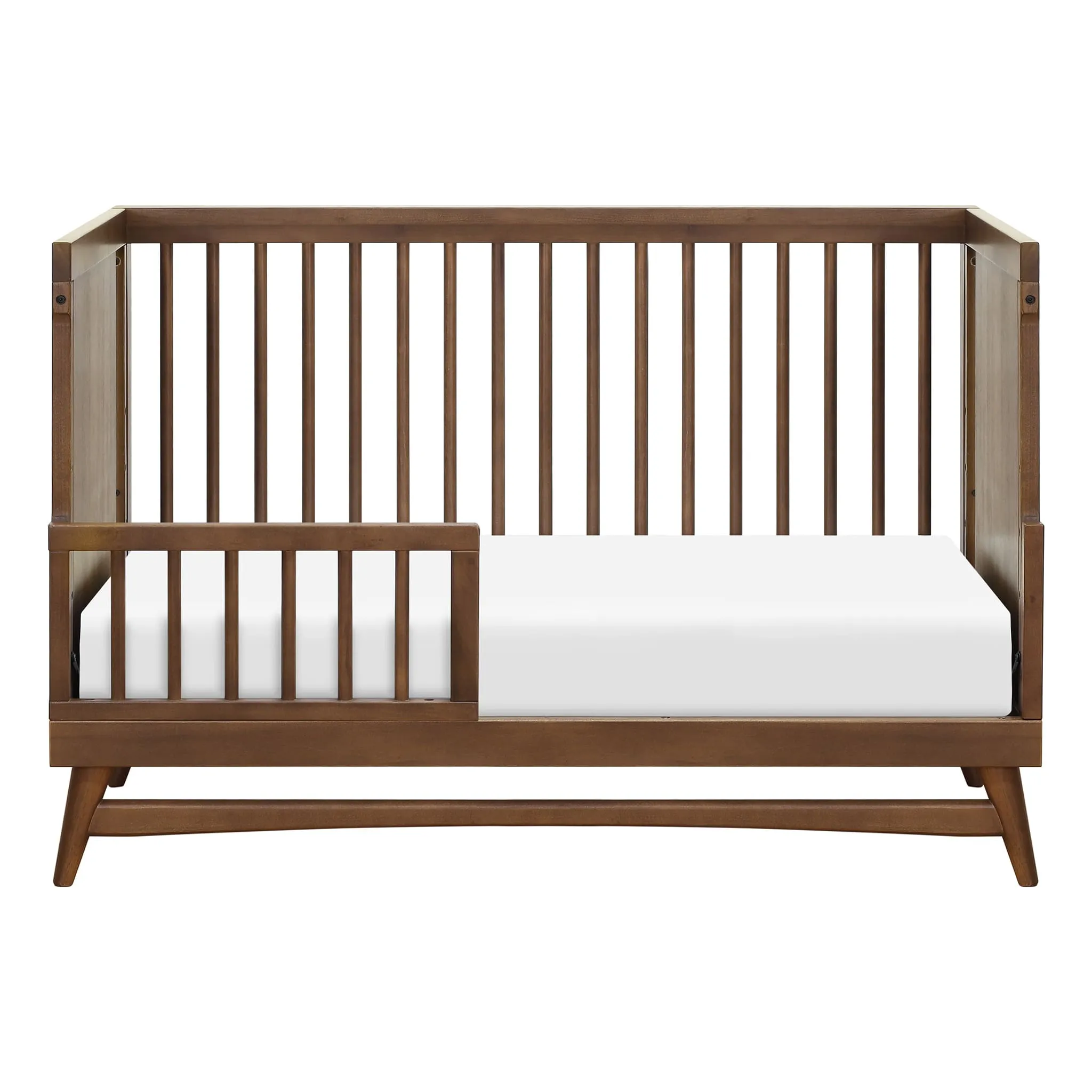 Babyletto Couchette Convertible 3 en 1 + Bureau 7 Tiroirs Palma- Blanc Chaud Noyer