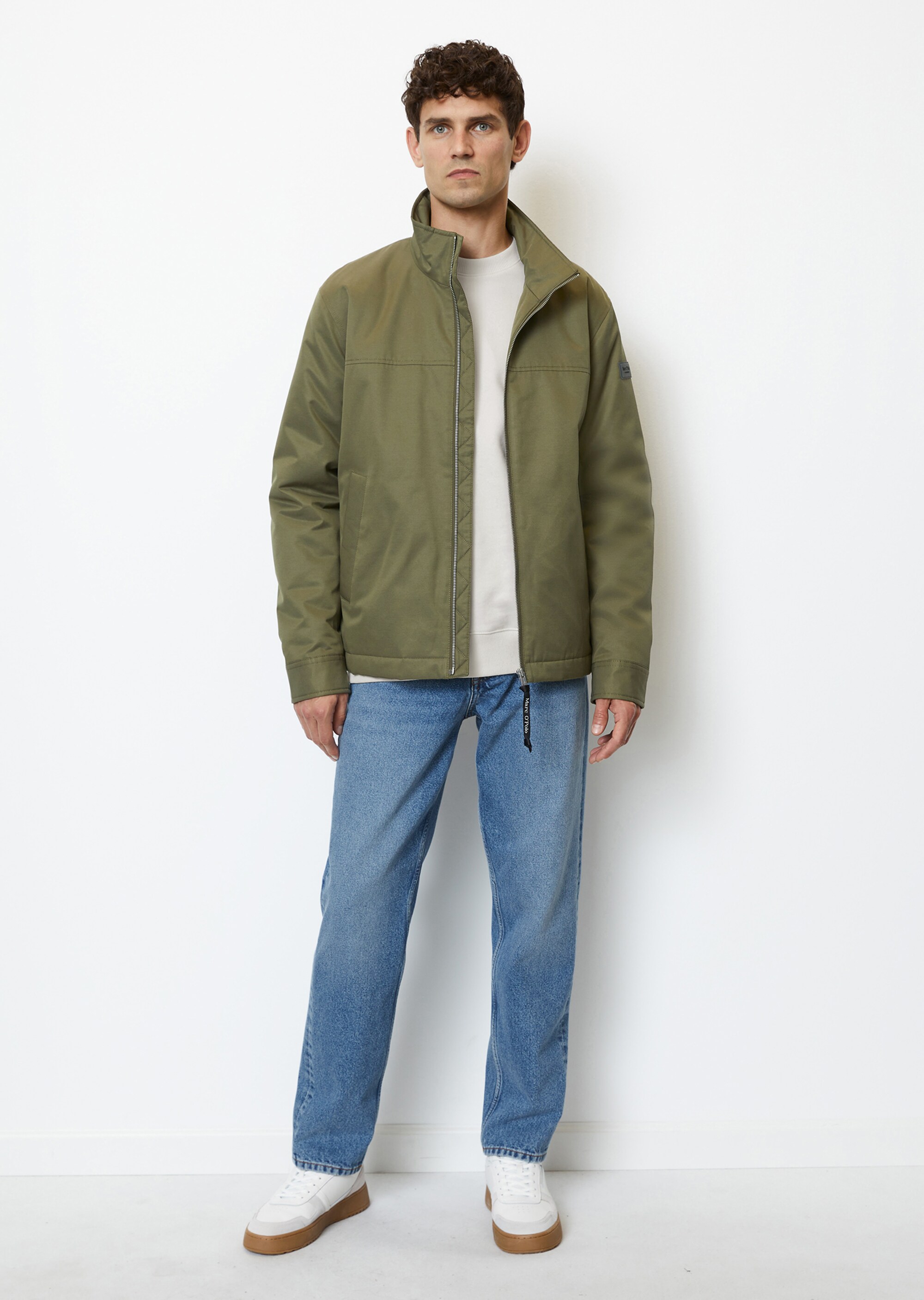 Stehkragen-Jacke regular in Micro-Twill-Qualität