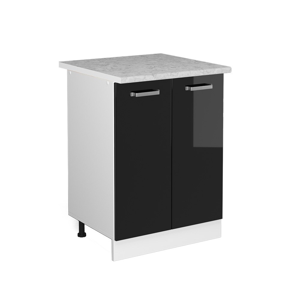 Vicco Unterschrank Küchenschrank R-Line Solid Weiß Schwarz 60 cm modern Arbeitsplatte