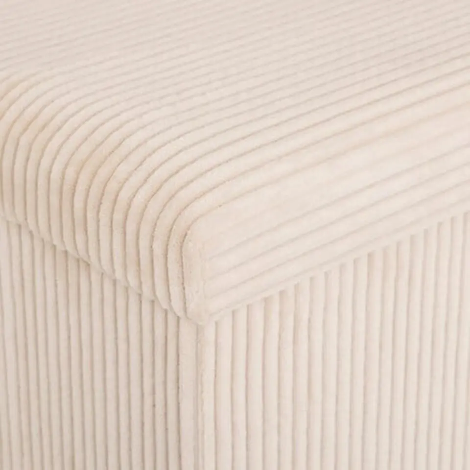 Atmosphera Hocker/poef Ribcord opvouwbaar - wit - 76x38cm
