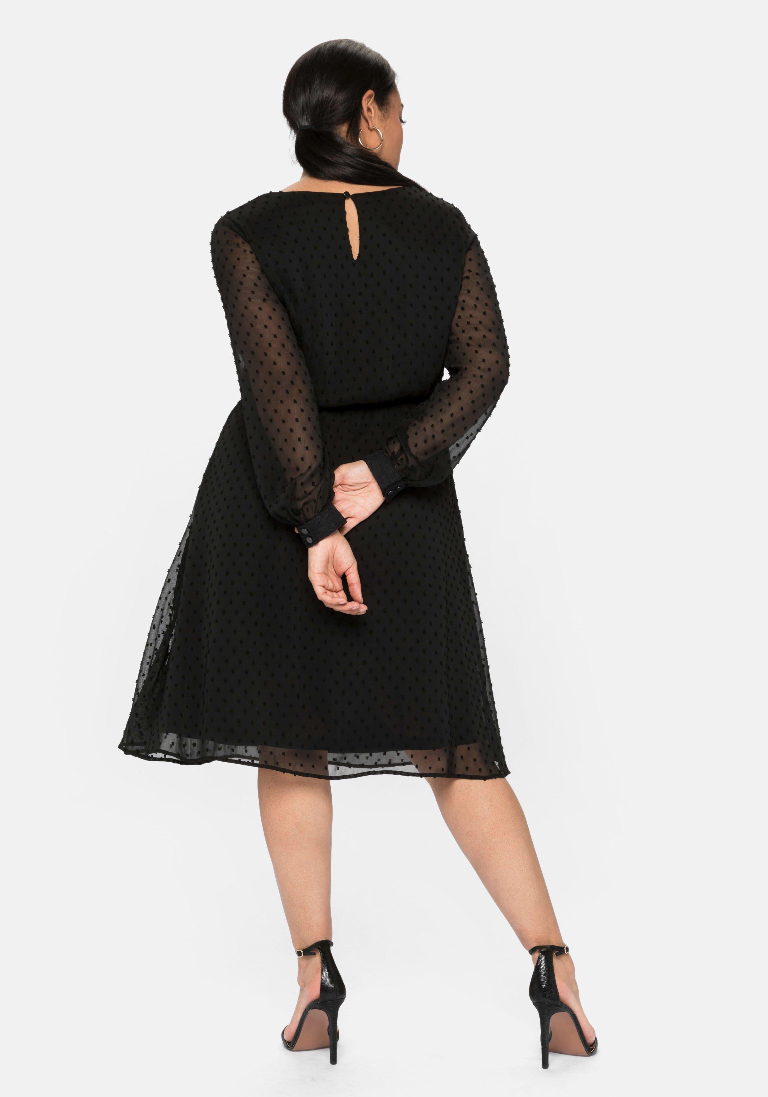 Chiffonkleid mit 3D-Effekt, mit Unterkleid