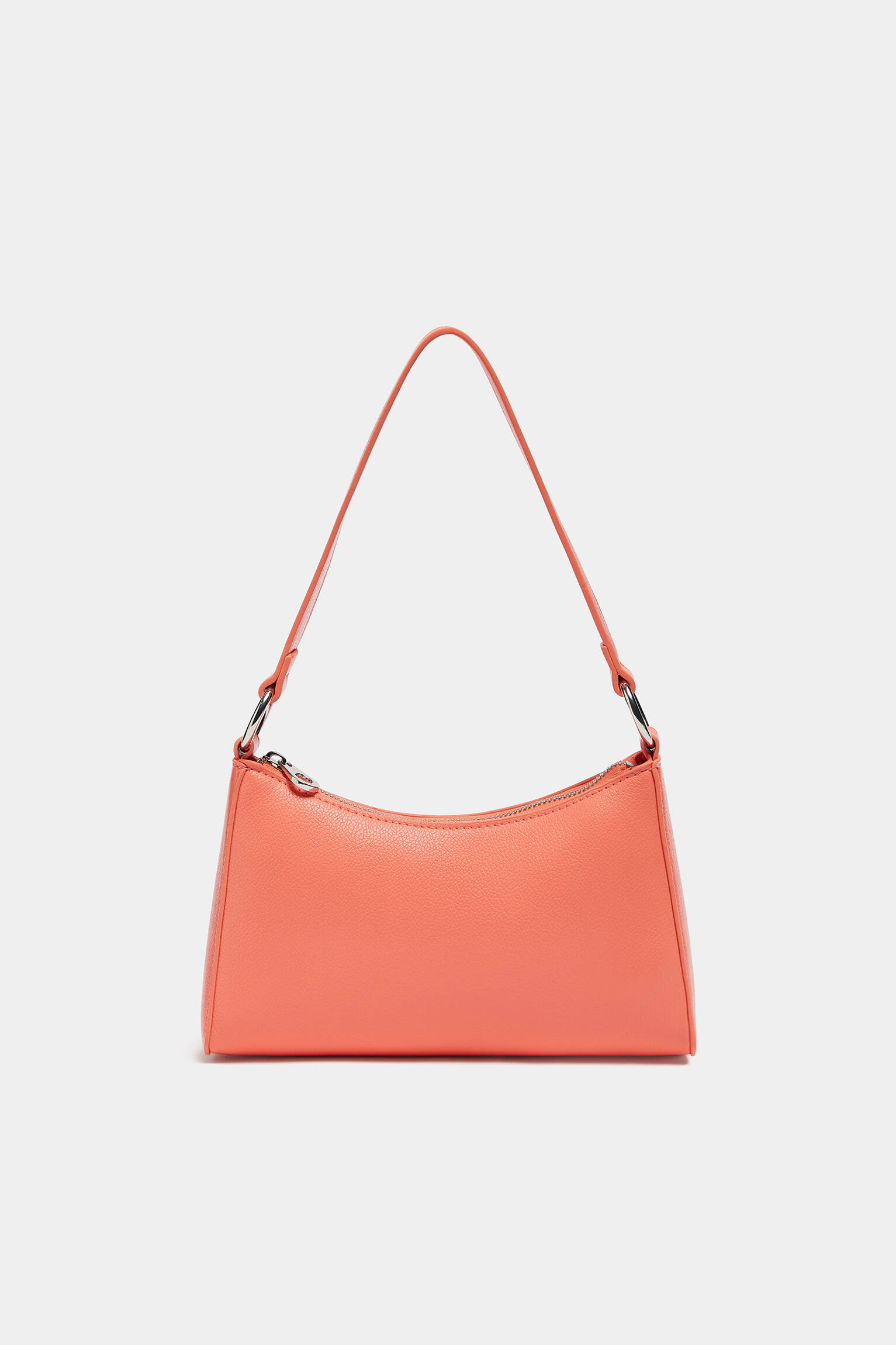 Bolsa de ombro com argolas - coral