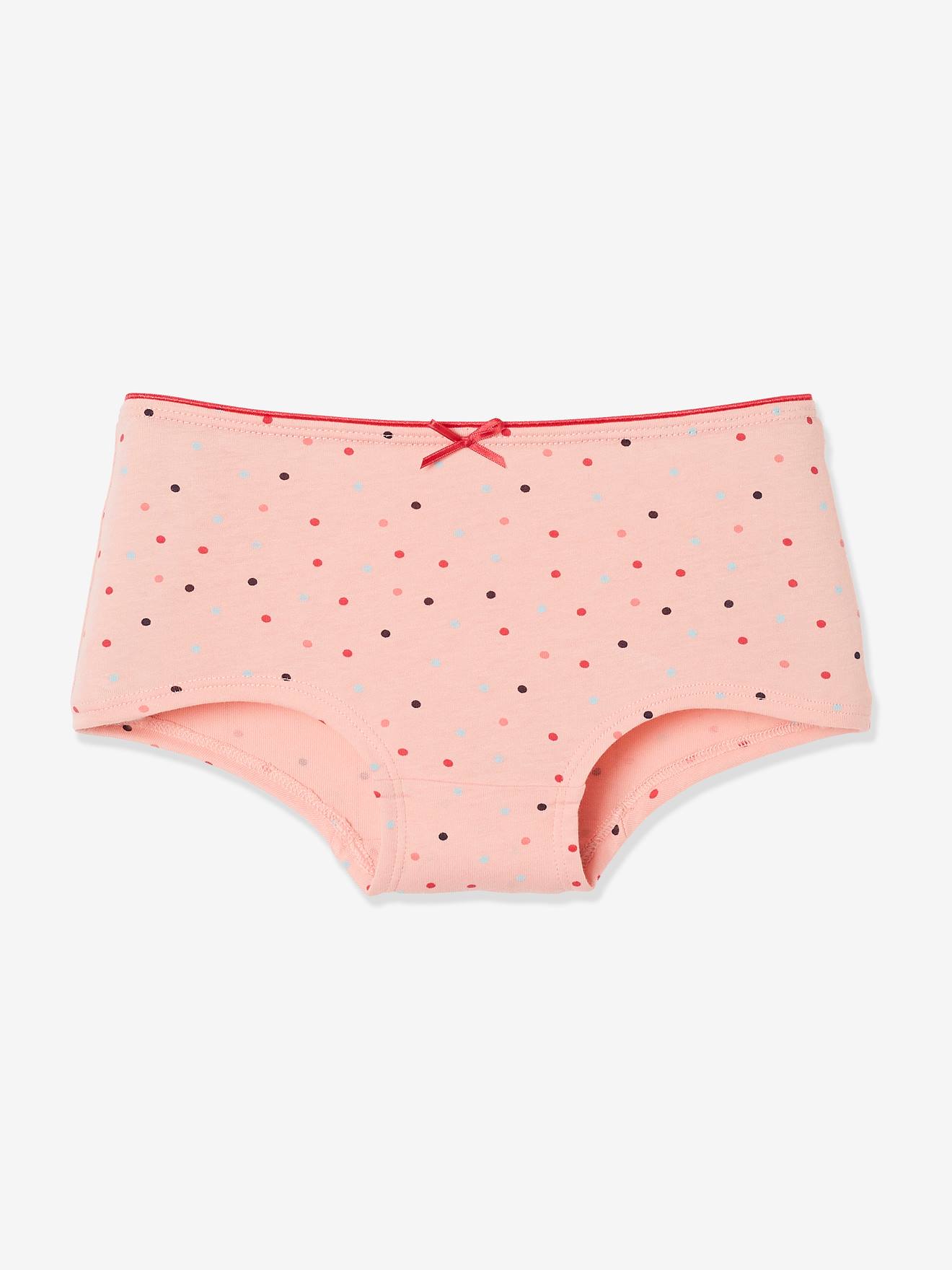 Pacote com 4 shorts rosa claro bicolor/multicoloridos para meninas