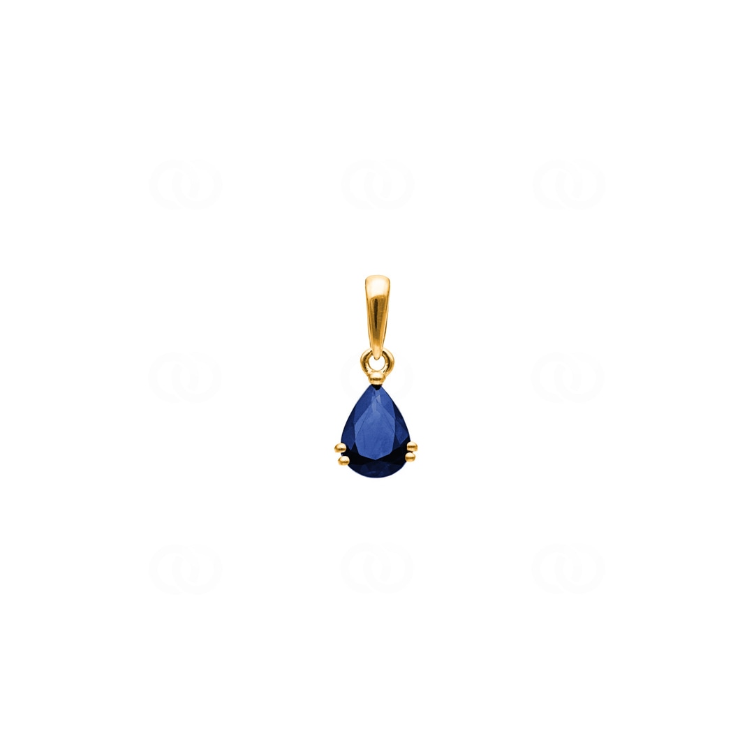 Anhänger 750/18 K Gelbgold mit Saphir Tropfen