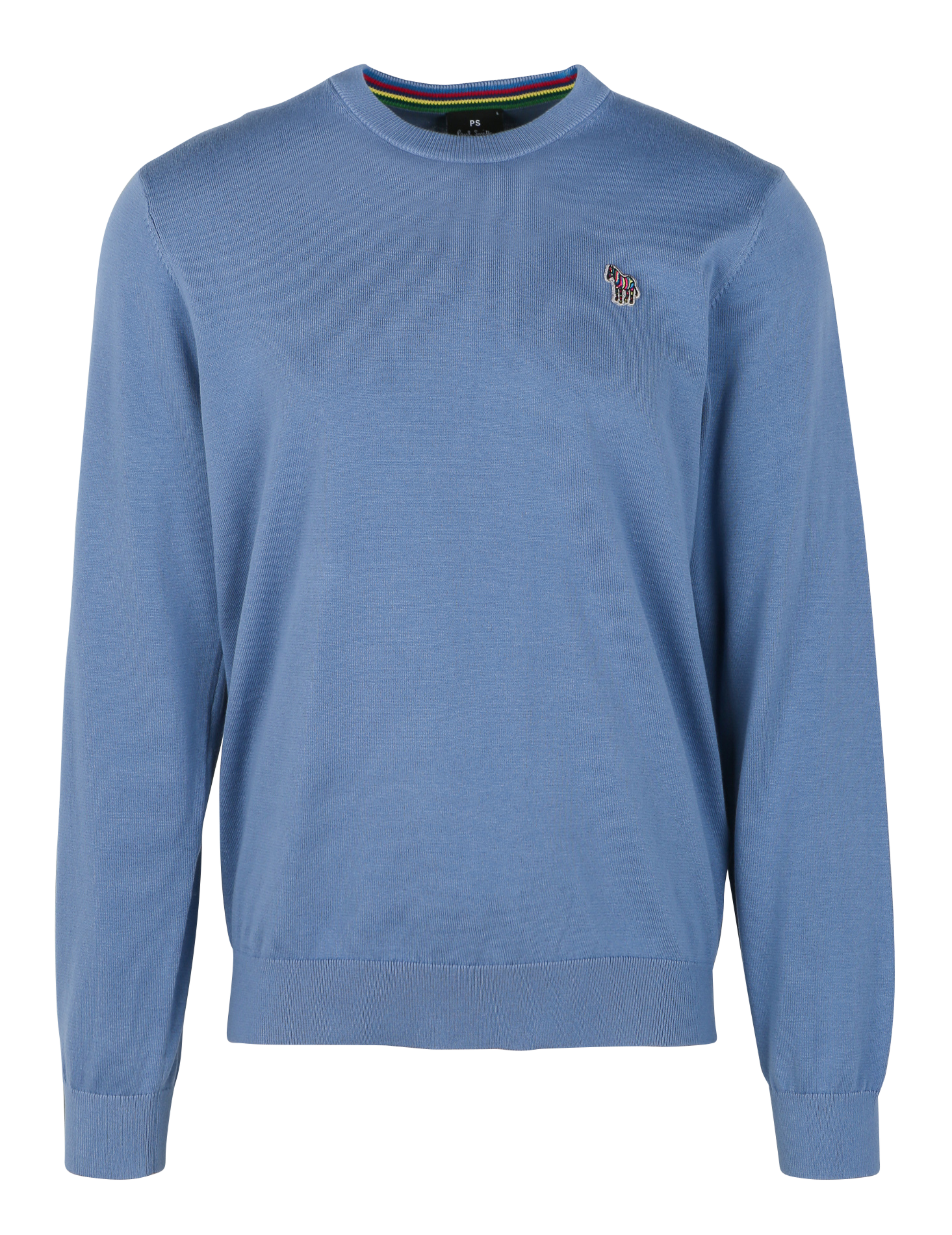 Pull col rond en coton bio| Bleu