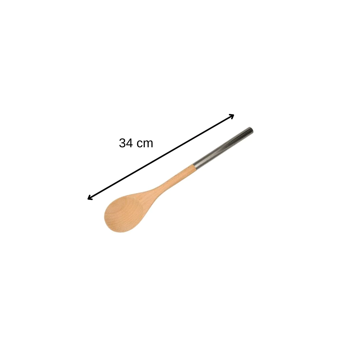 Cuillère en bois manche inox 34 cm Boissellerie Fackelmann