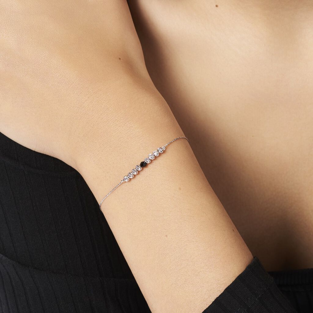 Bracelet Cyprielle Argent Blanc Pierre De Synthese