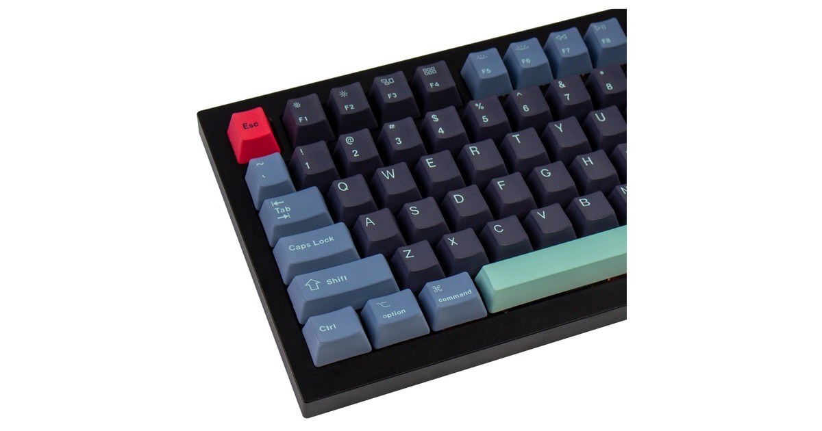 KeychronOEM Dye-Sub PBT Full Keycap-Set - Hacker keycaps  (Donkerblauw/neongroen, 137 stuks, US-Layout (ANSI))