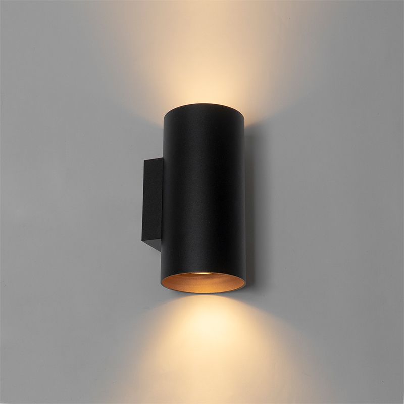 Smart wandlamp zwart met goud 2-lichts incl. Wifi GU10  - Sab