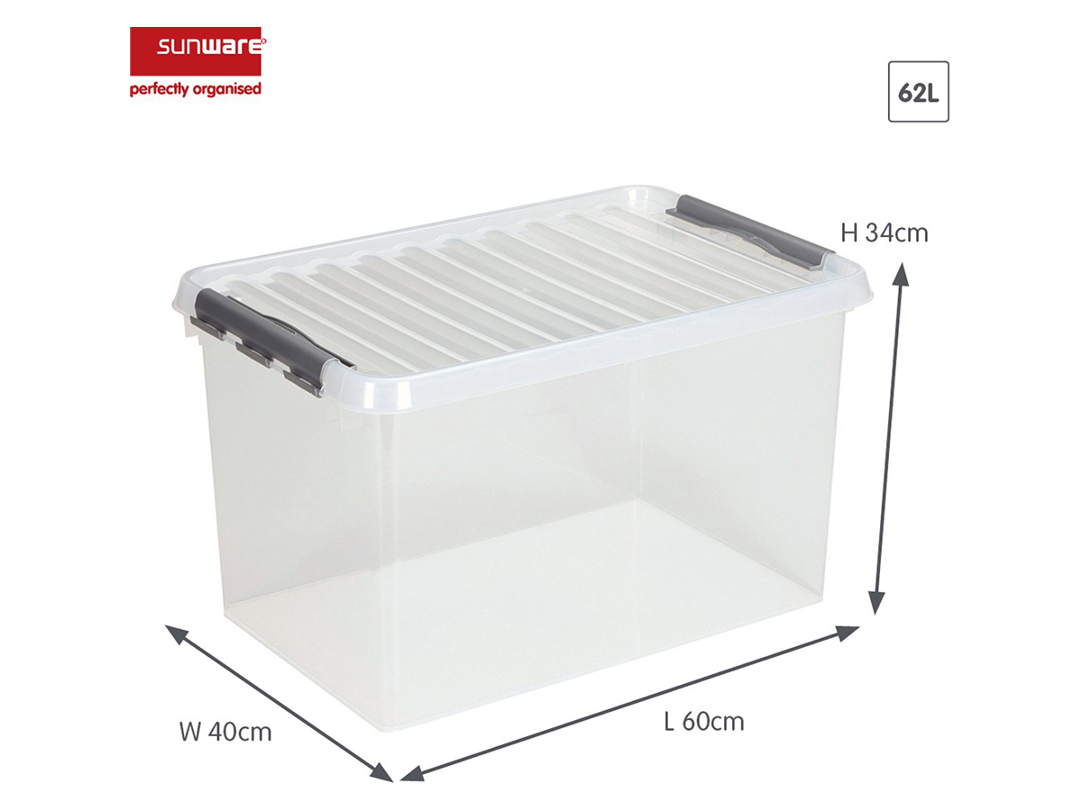 Sunware Q-line 62 liter set van 2 opbergboxen - Metal