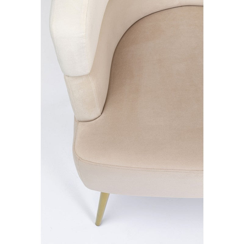 Sofa Sandwich 2-Zits fluweel creme Kare Design