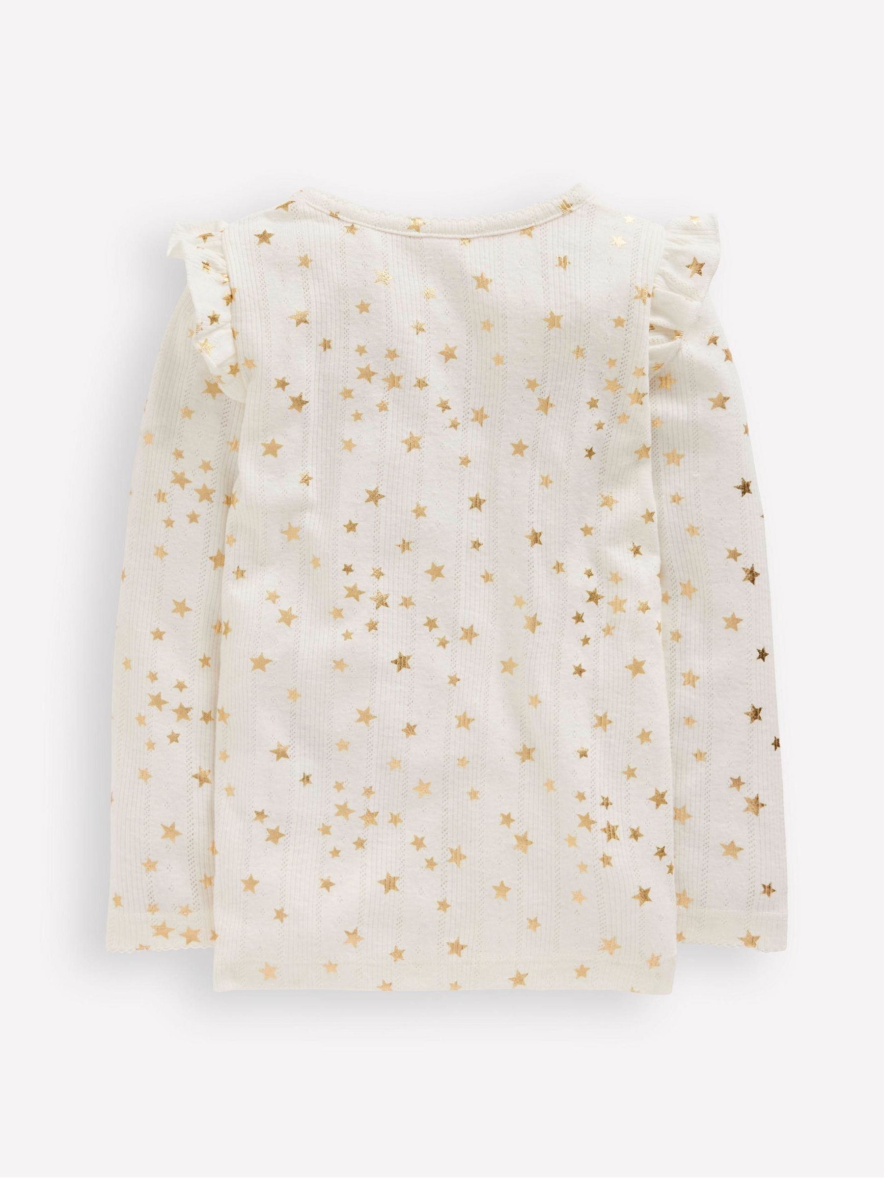 Boden Frill Sleeve Pointelle Top