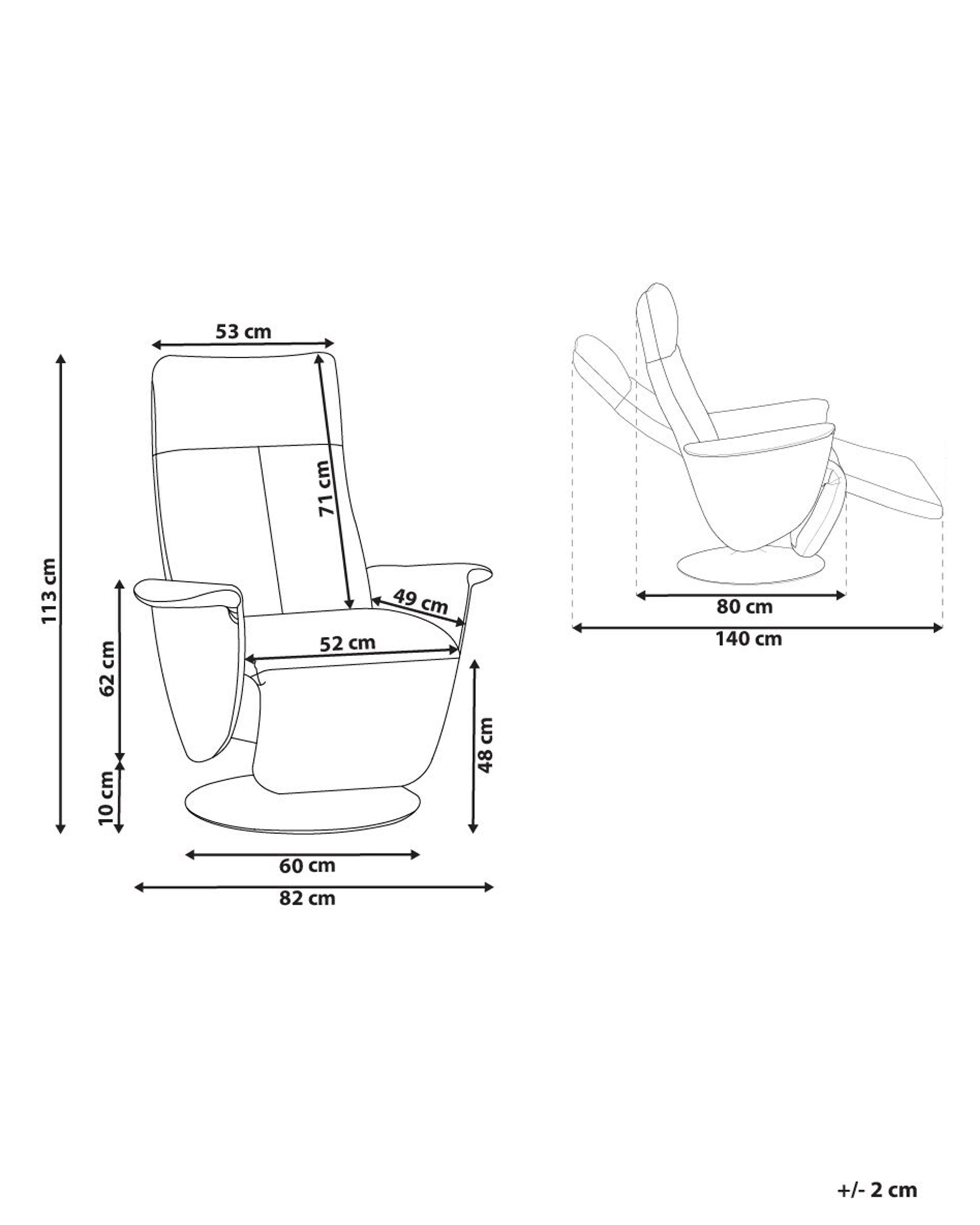 Relaxfauteuil PRIME inclusief voetensteun Kunstleer Lichtbeige