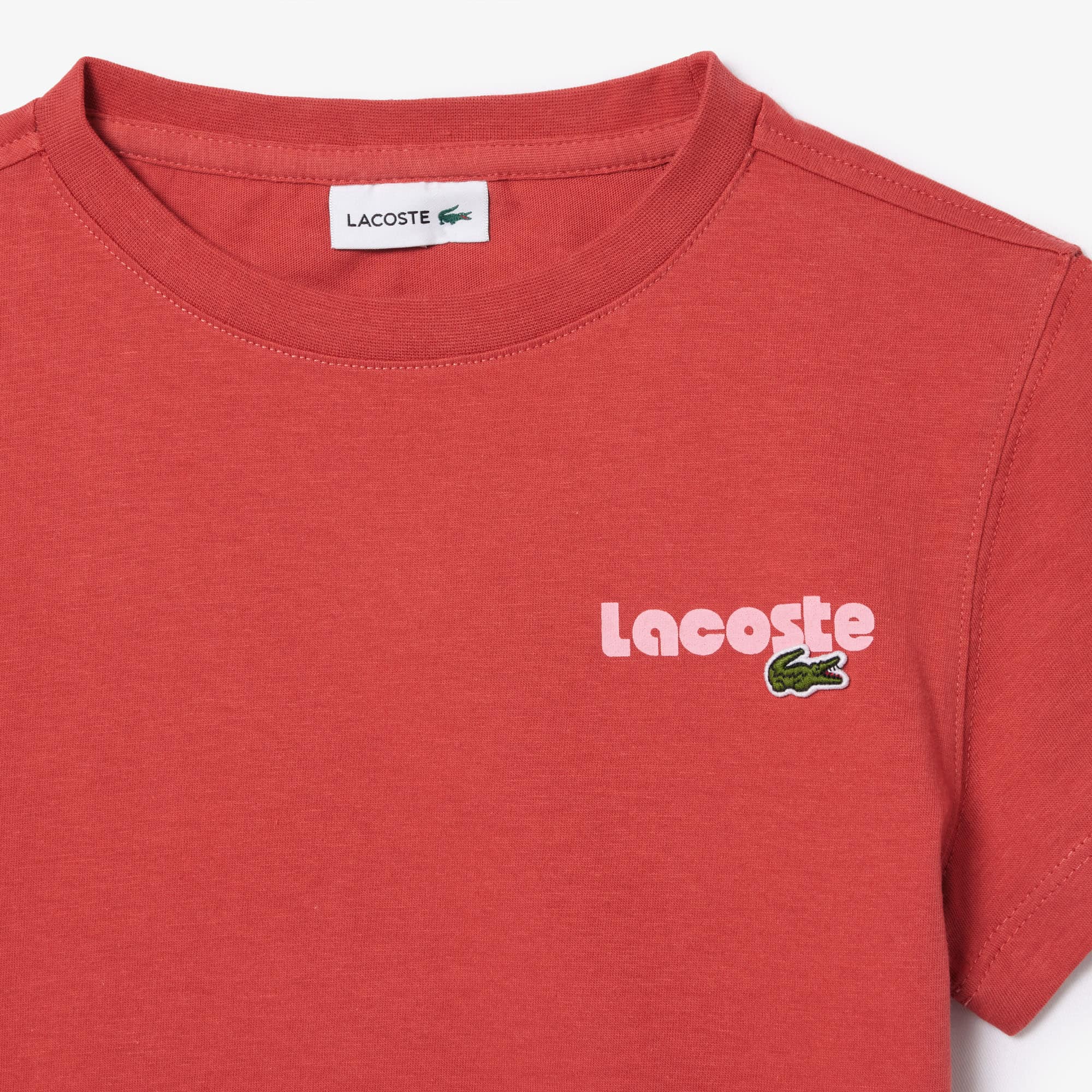 T-Shirt aus Baumwolljersey mit Aufdruck T-Shirts & Hemden - Rot - Lacoste - Kinder