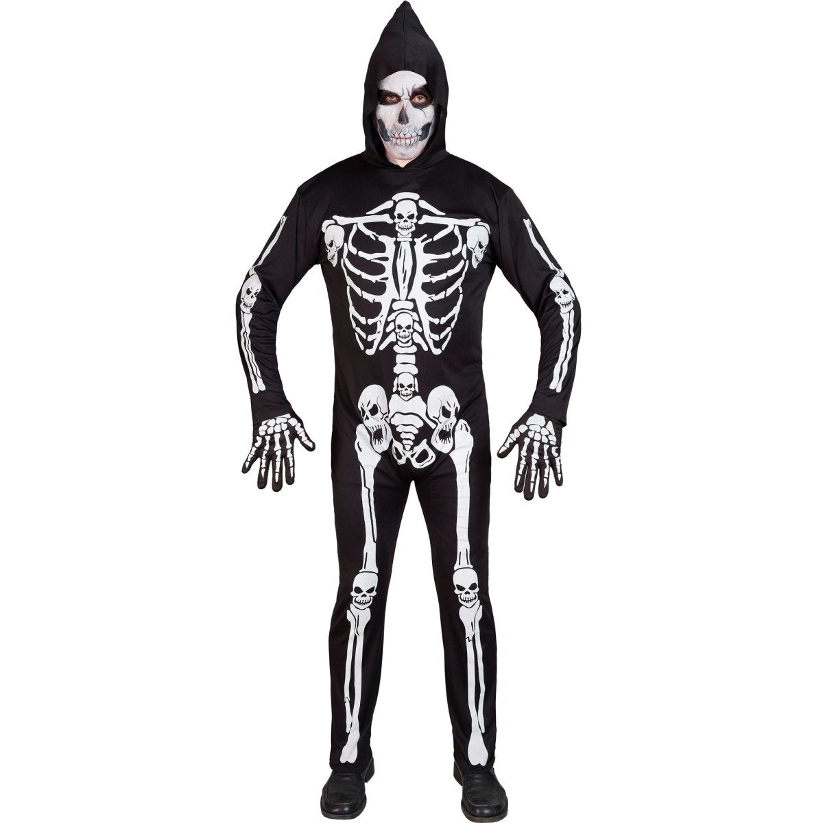 Halloween Kostuum Zwart Wit Heren Skelet