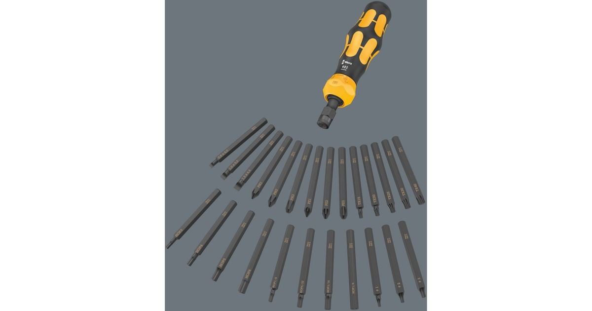 WeraKraftform Kompakt 900 Set 1, 19‑delig bitset  (Zwart/geel)