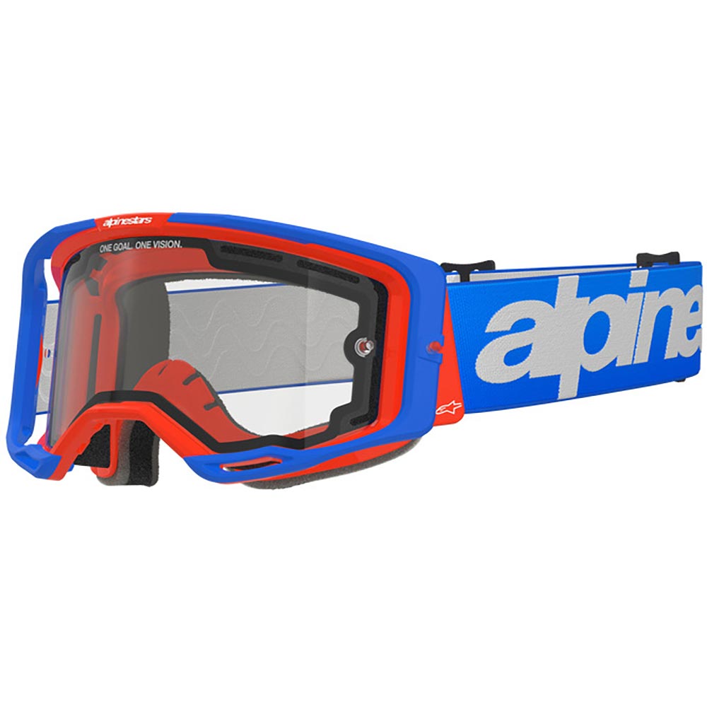 Alpinestars - Masque Vision 8 Wordmark Dual Pane Bleu / Blanc / Rouge / Transparent