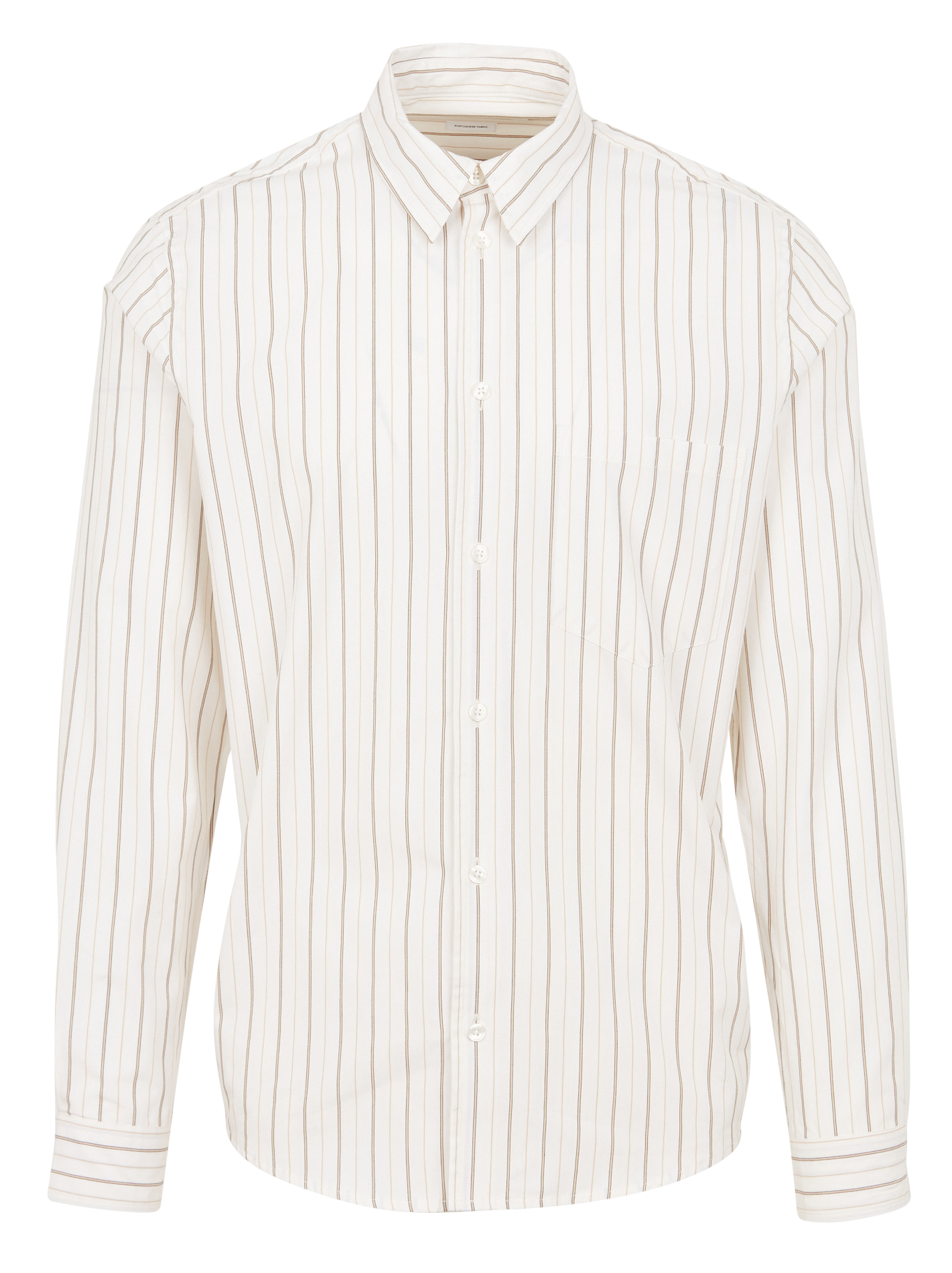 LIAM - Chemise col classique à rayures en coton bio | Blanc