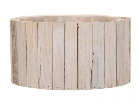 Ensemble de 2 paniers ronds en bois marron