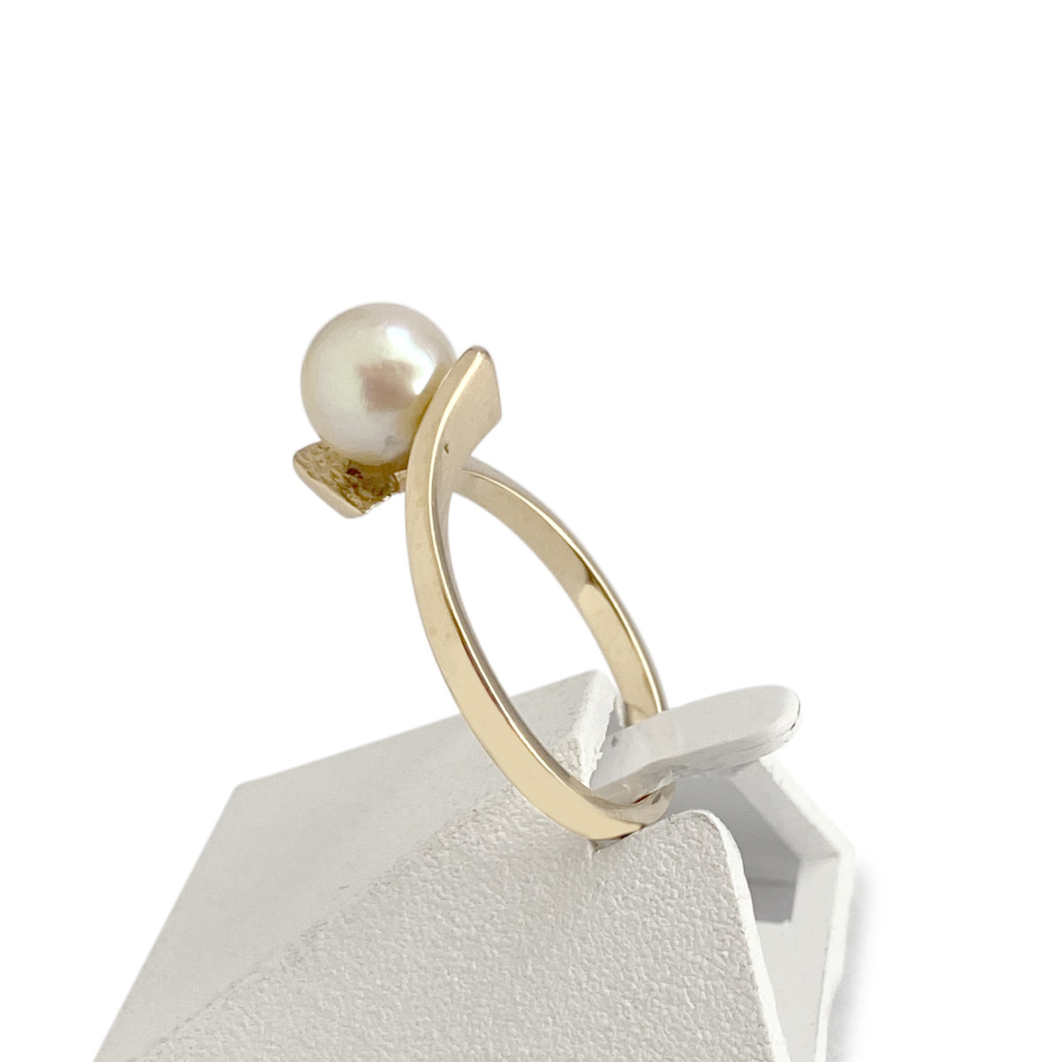 Bague d'occasion or 750 jaune perle de culture