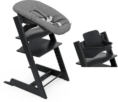 Stokke Tripp Trapp Matstol Bundle inkl. Newborn Set, Black/Anthracite