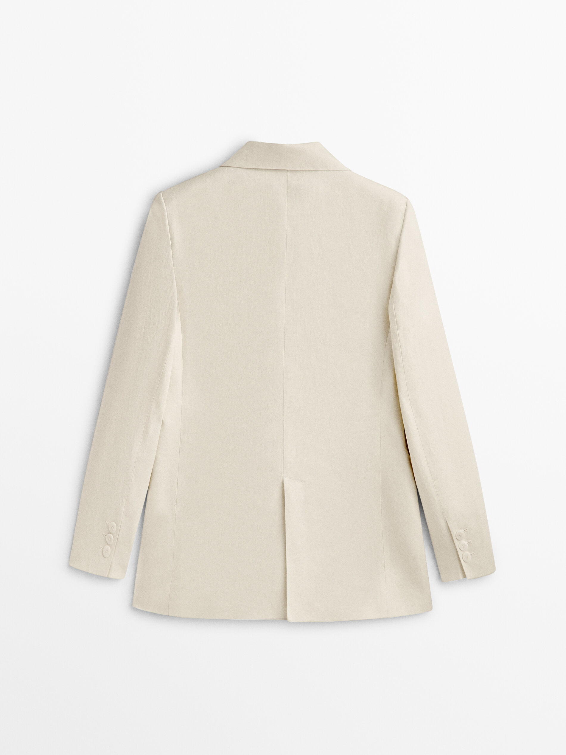 Blazer de linho 100% com dois botões - Baunilha