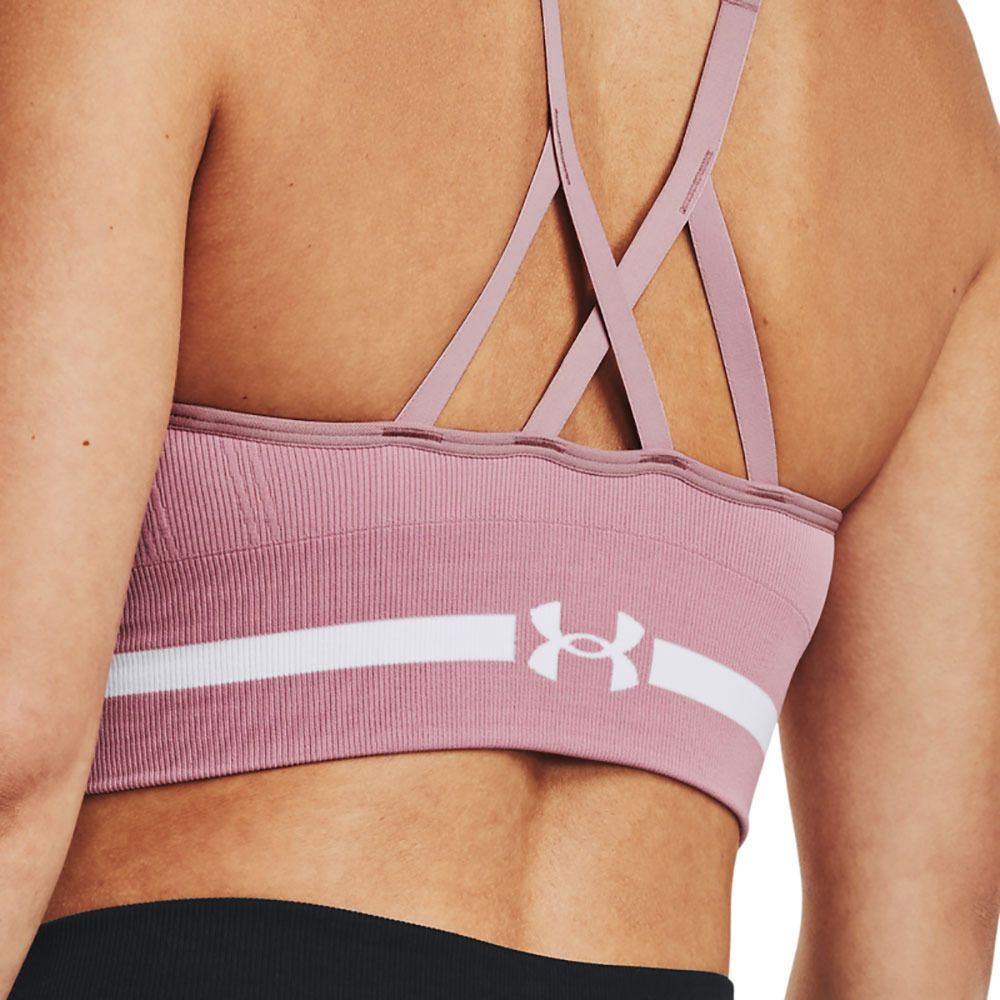 Under Armour SEAMLESS LOW LONG - Brassière Femme rose
