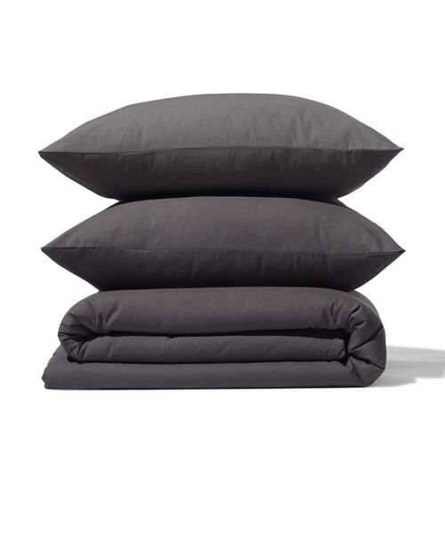 housse de couette en coton doux 240x200/220 gris foncé