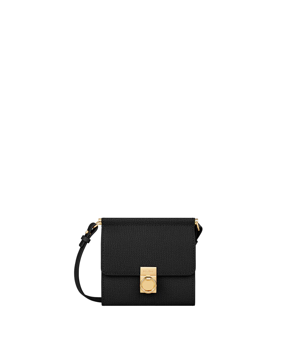 Portefeuille Numéro Sept Bandoulière - Noir Grainé