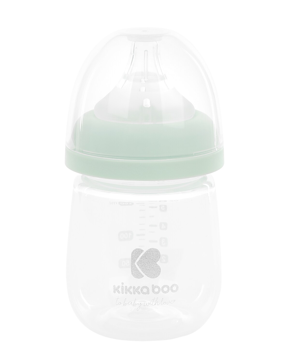 Kikkaboo Milchpumpe manuell Elsie, 180 ml Flasche, Silikonsauger Gruppe 0+ grün