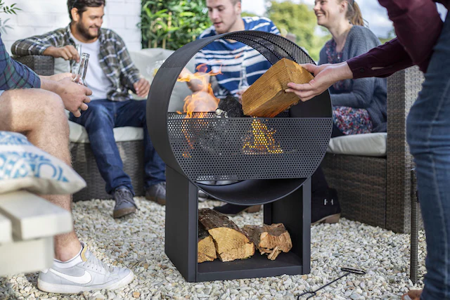 Buschbeck Feuerstelle »Porthole« Feuerkorb, Feuerschale schwarz, BxTxH: 56x40x80 cm