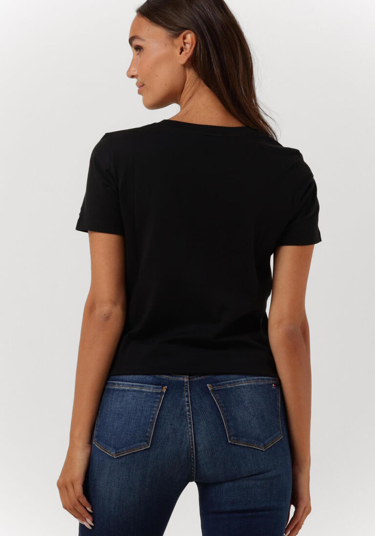 TOMMY HILFIGER zwarte tommy hilfiger t-shirt heritage hilfiger c-nk reg tee