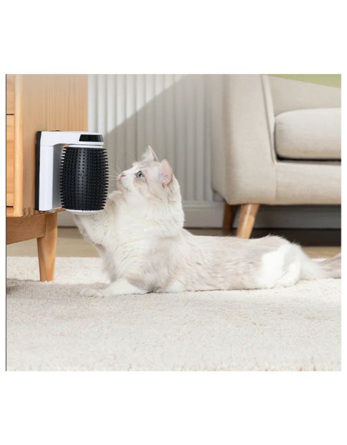 Petlux Automatische Borstel - Kattenvachtborstel - 15x11x19 cm Wit Zwart M