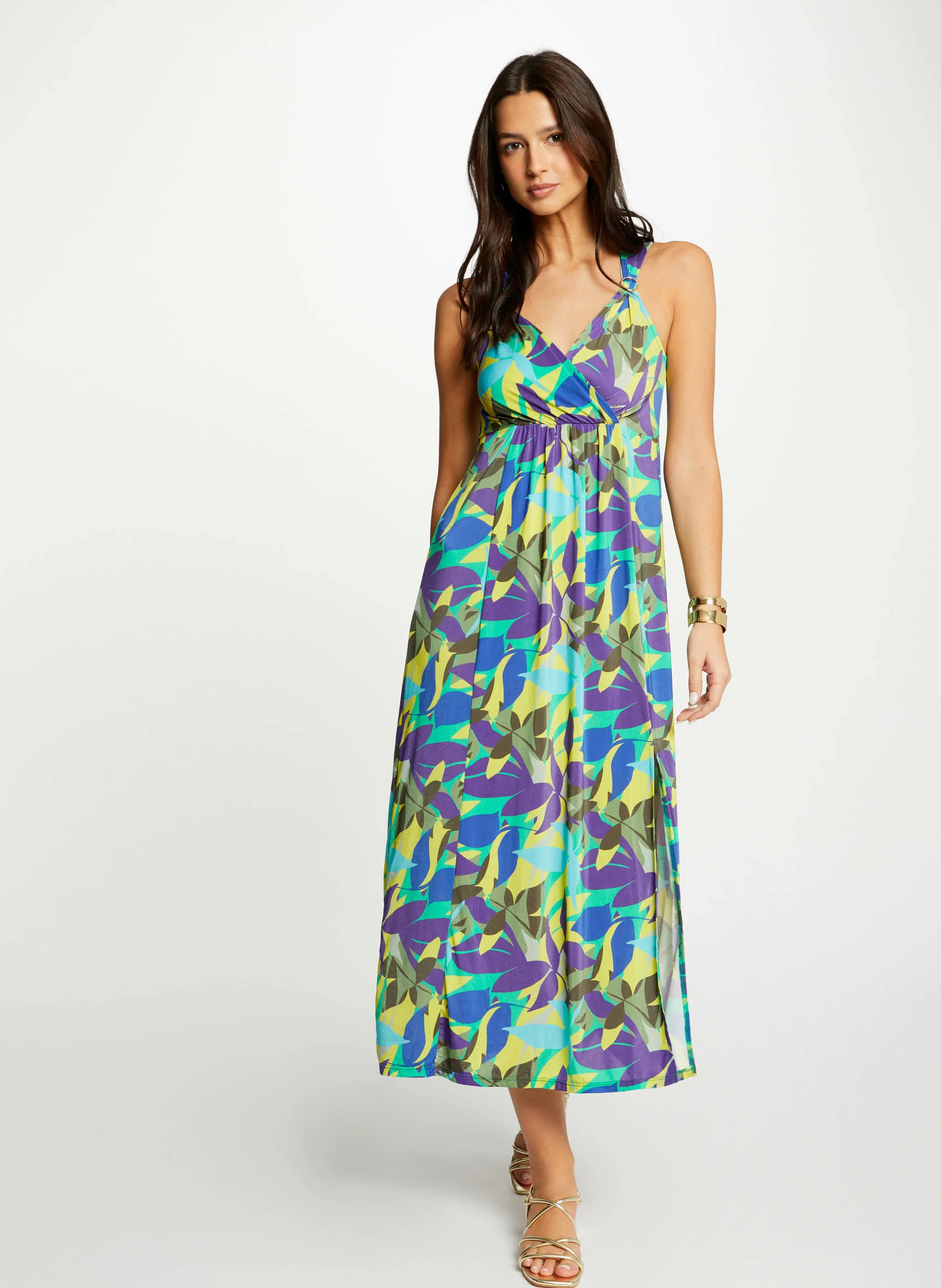 RUSE - Robe midi droite imprimée| Multicolore