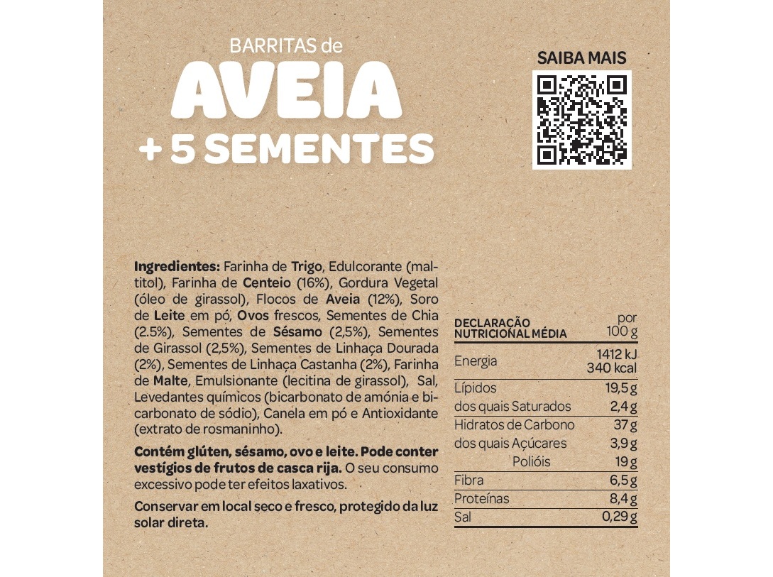 BARRITA DE AVEIA SALUTEM 5 SEMENTES 80G