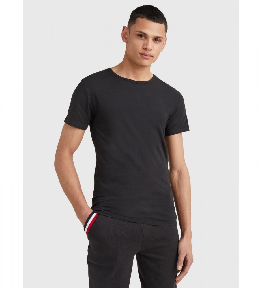 Conjunto de 3 camisetas pretas premium essenciais da Tommy Hilfiger