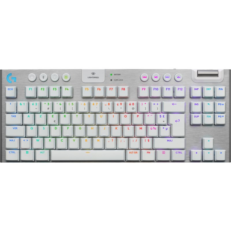 Logitech G G915 X LIGHTSPEED clavier Gaming USB + RF Wireless + Bluetooth AZERTY Français Blanc