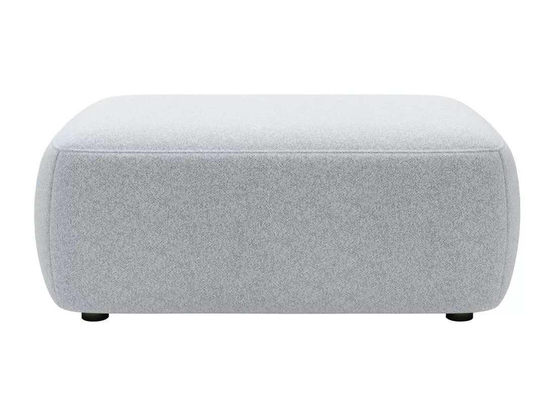 Pouf en tissu texturé gris clair DAVISO
