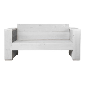 Loungebank Marlind 150 cm wit steigerhout